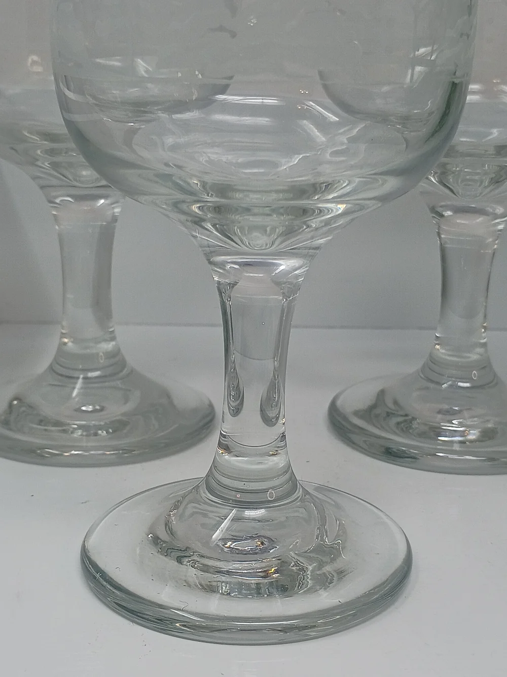 Vintage Libbey Winter Wonderland Wine Glasses with Gold Rim - Set of 3